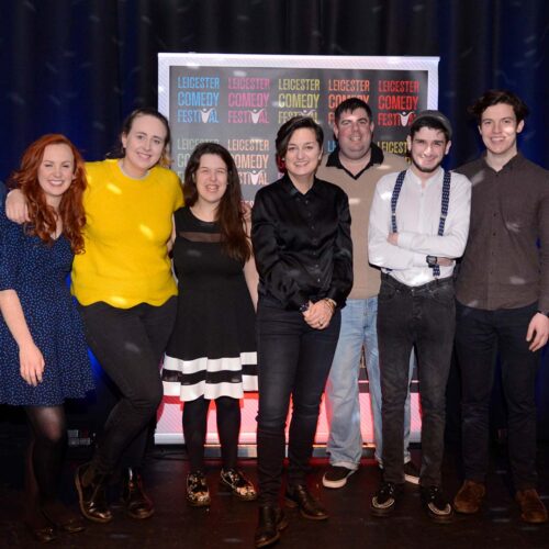 A group photo from Leicester Mercury Comedian of the Year including Catherine Bohart, Rosie Jones, Zoe Lyons and Jack Gleadow